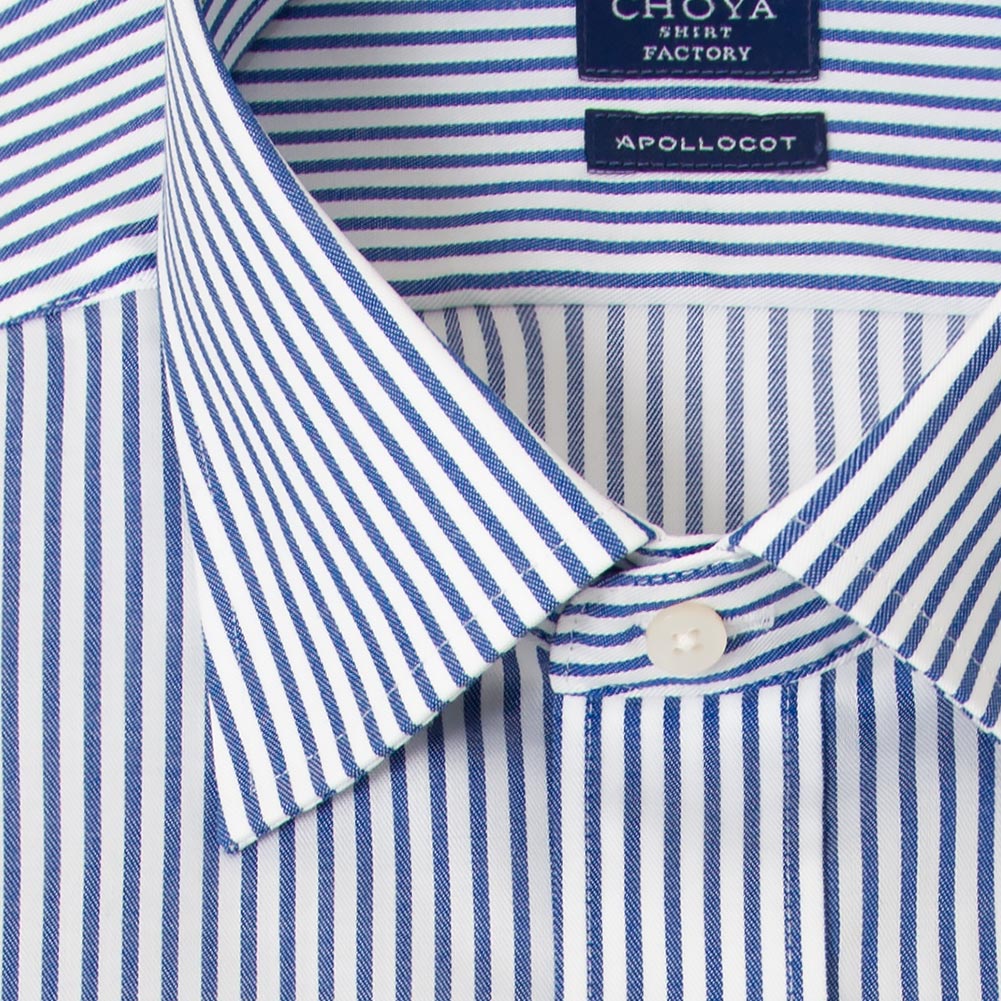 ワイシャツ ストライプ ブルー CHOYA SHIRT FACTORY