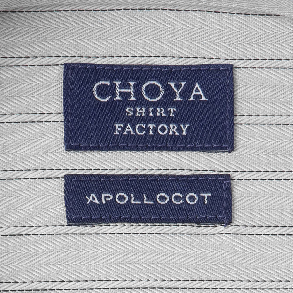 ワイシャツ ストライプ グレー  ドビー CHOYA SHIRT FACTORY