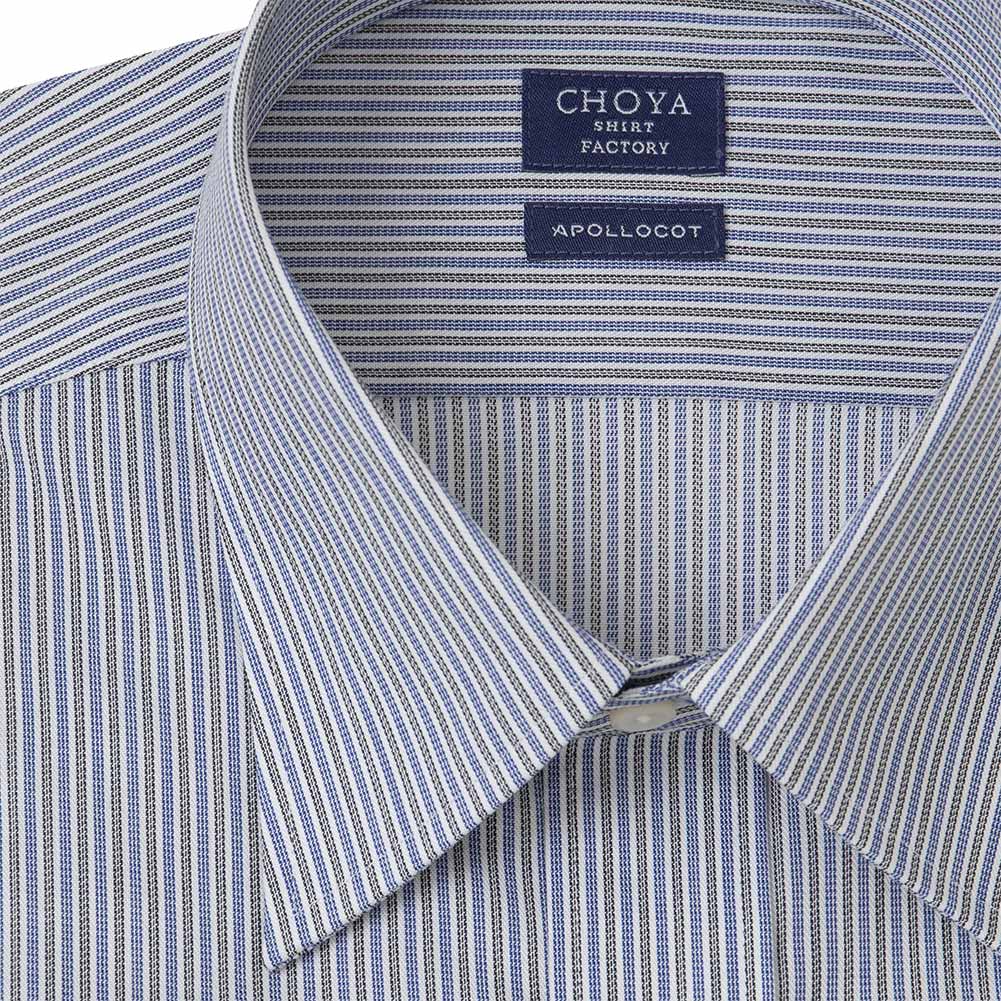 ワイシャツ ストライプ ネイビー CHOYA SHIRT FACTORY