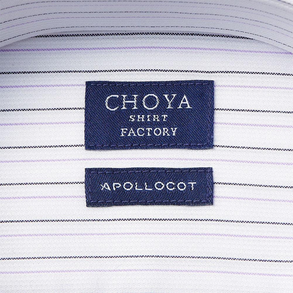 ワイシャツ ストライプ パープル CHOYA SHIRT FACTORY