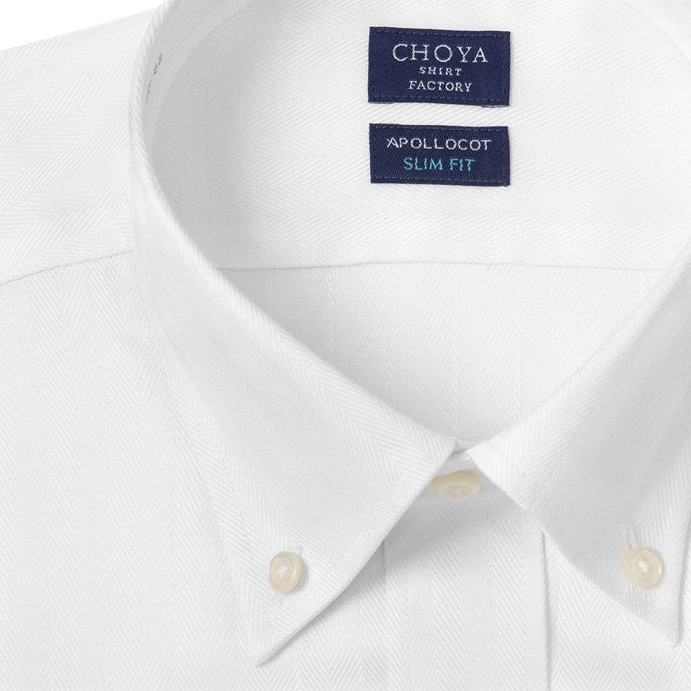 ワイシャツ スリムフィット ホワイト ドビー CHOYA SHIRT FACTORY