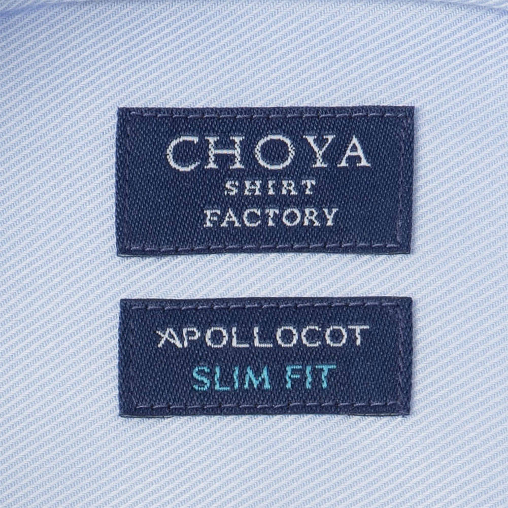 ワイシャツ スリムフィット 無地調 ブルー ドビー CHOYA SHIRT FACTORY