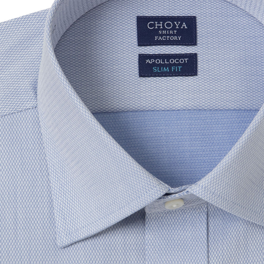 ワイシャツ スリムフィット ブルー ドビー CHOYA SHIRT FACTORY