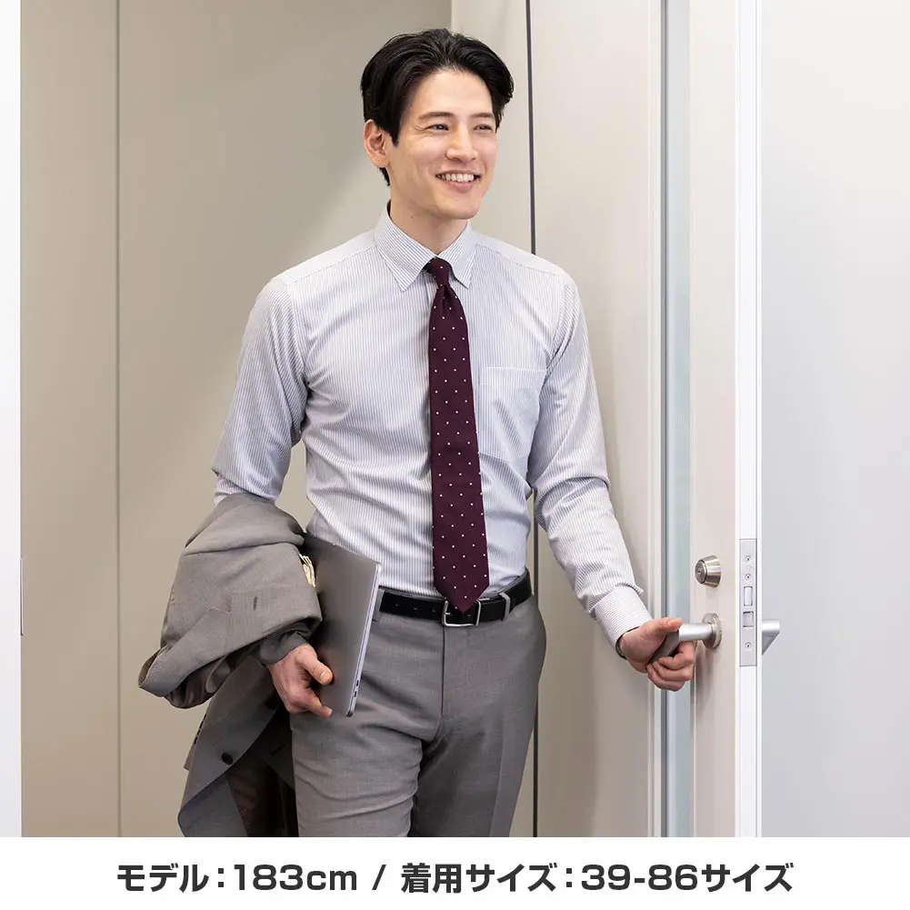 ワイシャツ スリムフィット ストライプ グレー CHOYA SHIRT FACTORY
