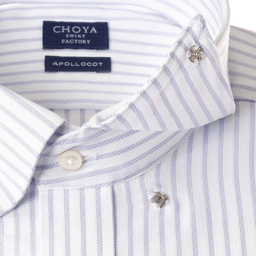 ワイシャツ ストライプ パープル CHOYA SHIRT FACTORY