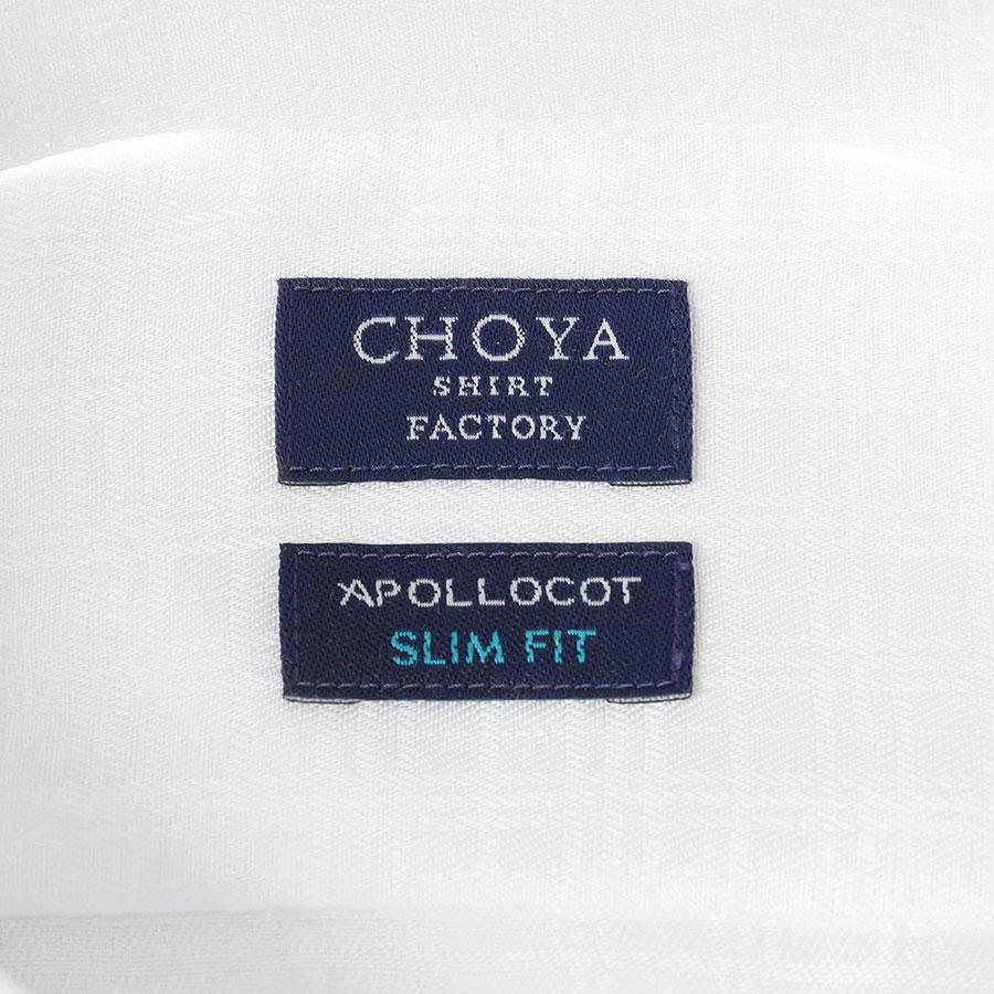 ワイシャツ スリムフィット ホワイト ドビー CHOYA SHIRT FACTORY