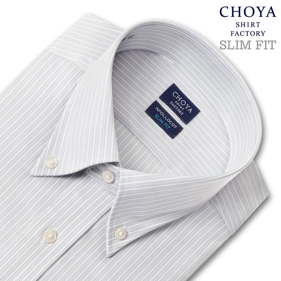 444新品CHOYA SHIRT FACTORYストライプシャツ38-80形態安