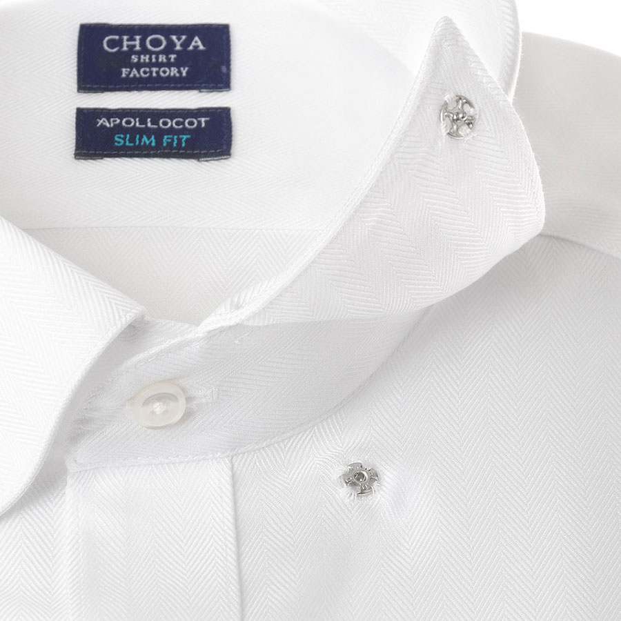 ワイシャツ スリムフィット ホワイト CHOYA SHIRT FACTORY