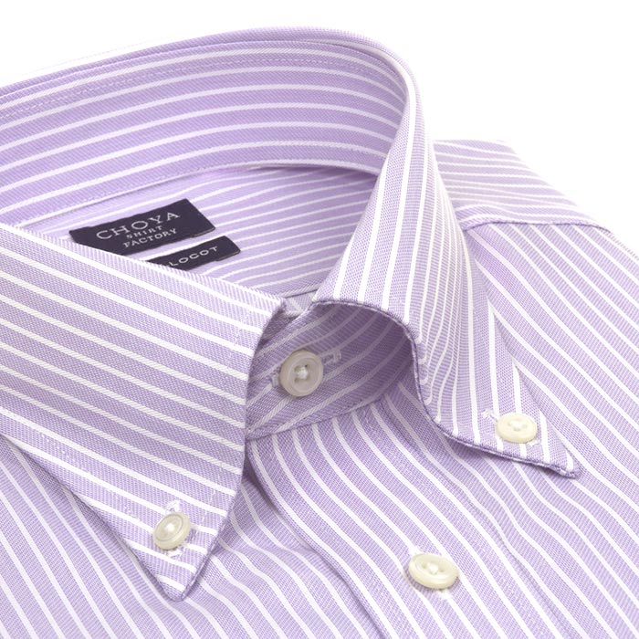 ワイシャツ ストライプ パープル CHOYA SHIRT FACTORY| CHOYA SHIRT 