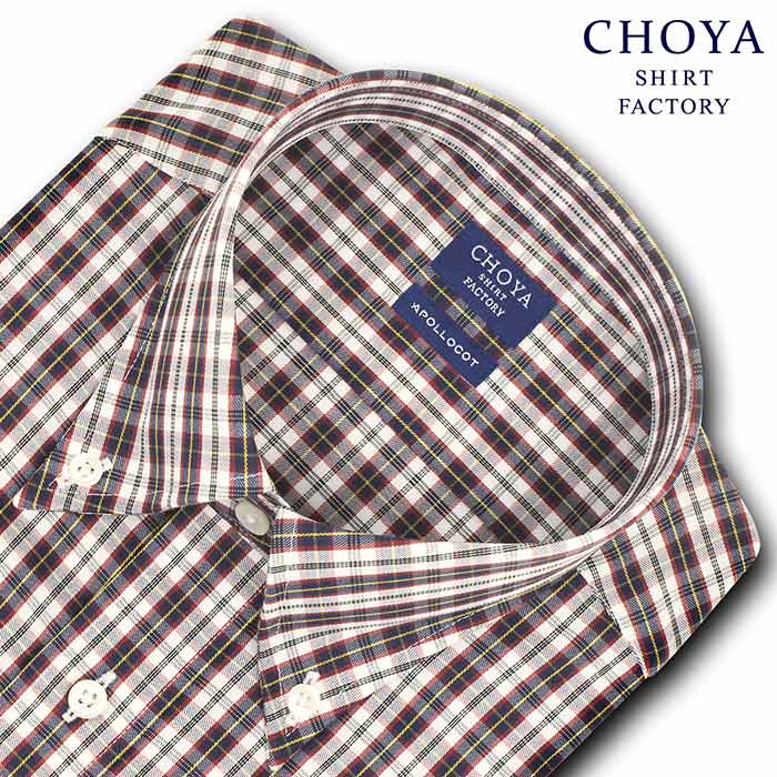 CHOYA SHIRT FACTORY 長袖ボタンダウン レッド ワイシャツ