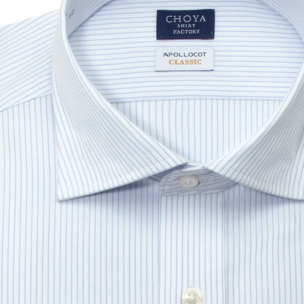 ワイシャツ ストライプ ブルー ドビー CHOYA SHIRT FACTORY classic
