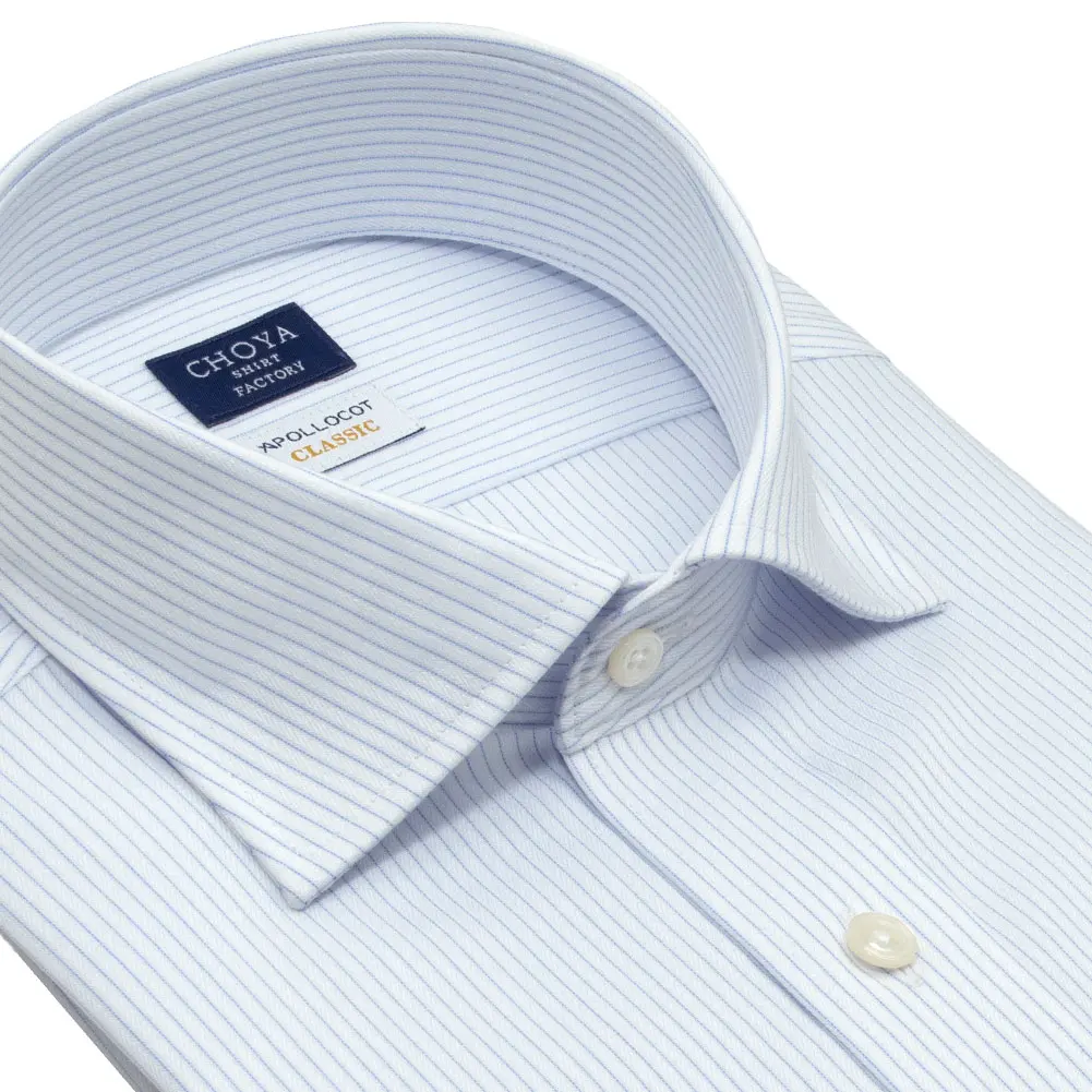 ワイシャツ ストライプ ブルー ドビー CHOYA SHIRT FACTORY classic