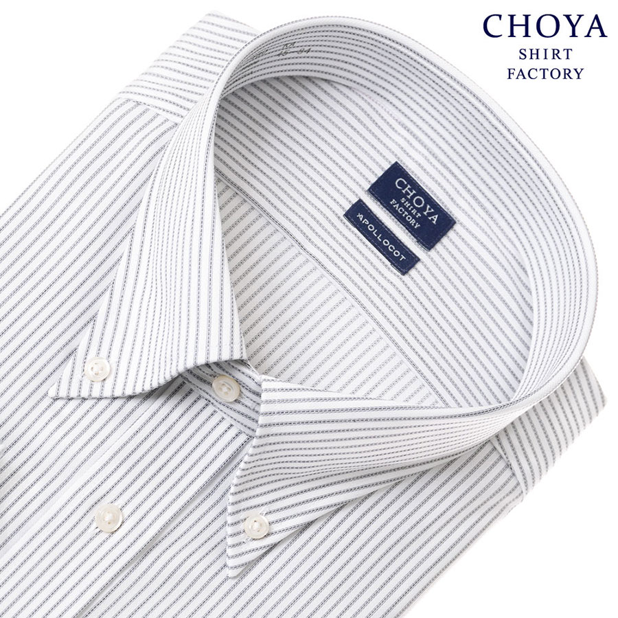 ワイシャツ ストライプ グレー CHOYA SHIRT FACTORY