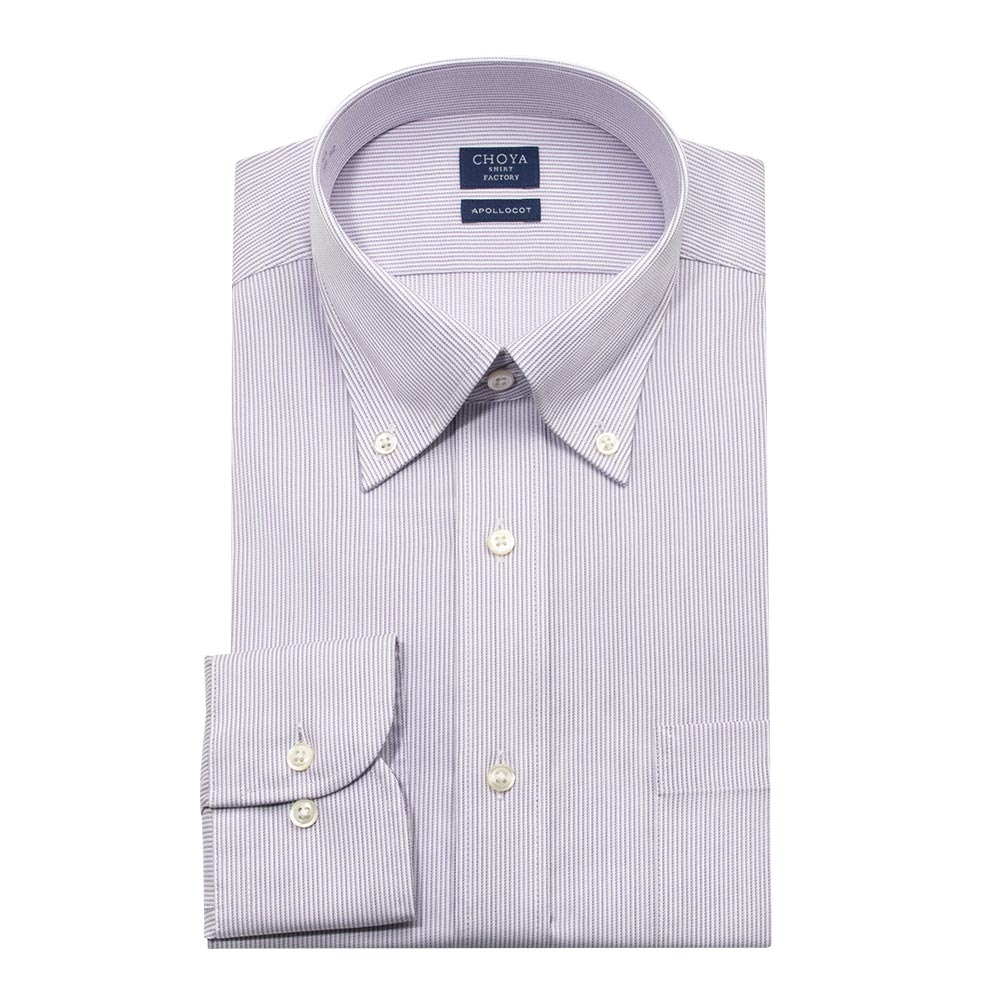 ワイシャツ ストライプ パープル ブロード CHOYA SHIRT FACTORY