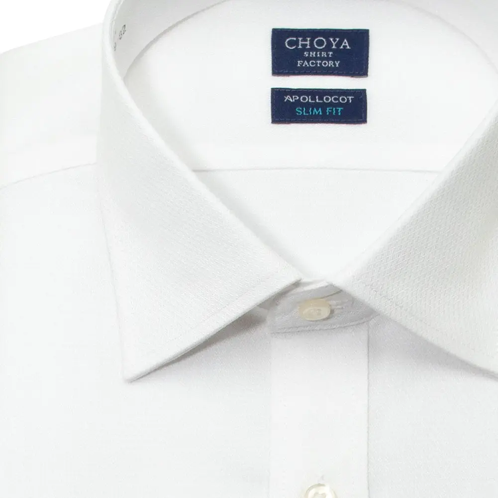 ワイシャツ スリムフィット デザイン ホワイト ドビー CHOYA