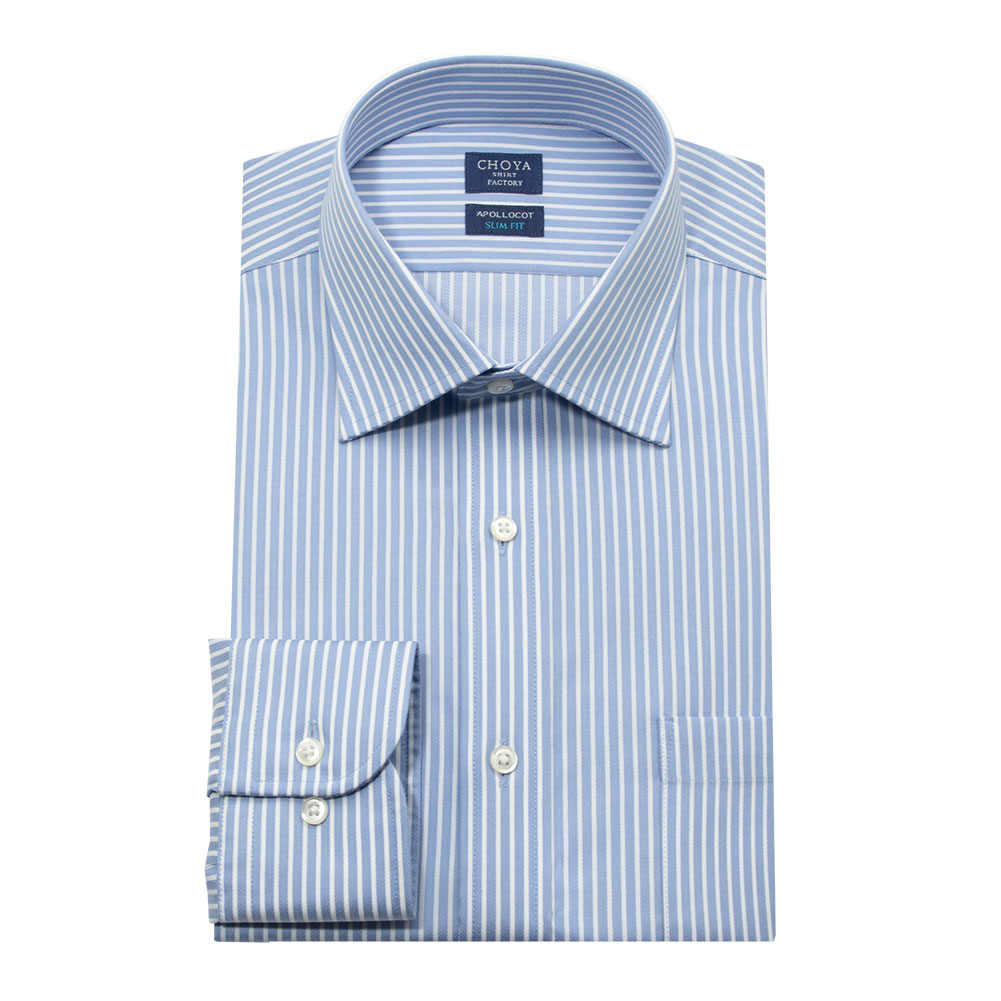 ワイシャツ ストライプ ブルー CHOYA SHIRT FACTORY classic