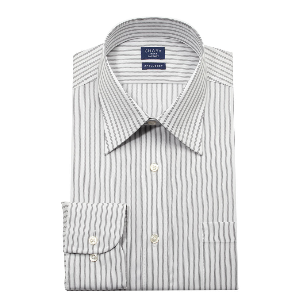 ワイシャツ ストライプ グレー ブロード CHOYA SHIRT FACTORY｜CHOYA