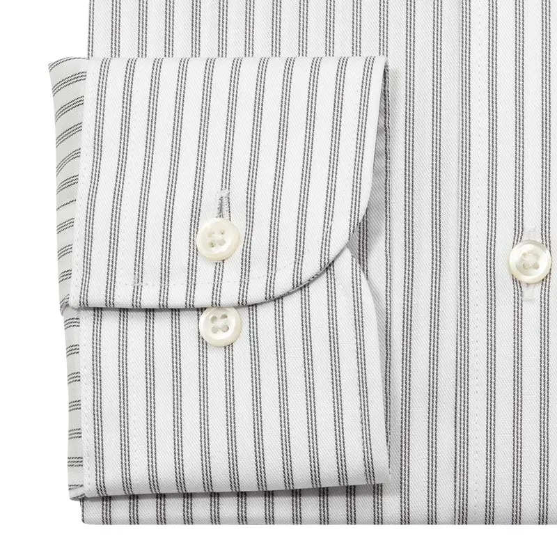 チヨトウヤ ワイシャツ ストライプ グレー ブロード CHOYA SHIRT FACTORY