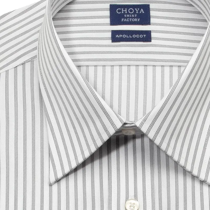 5.ちや様　オーダー ワイシャツ ストライプ グレー ブロード CHOYA SHIRT FACTORY