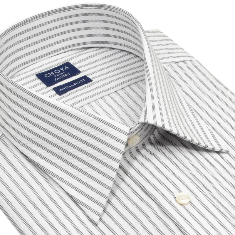 チヨトウヤ ワイシャツ ストライプ グレー ブロード CHOYA SHIRT FACTORY