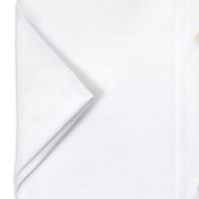 CHOYA SHIRT FACTORY（蝶矢シャツファクトリー）半袖 ニットシャツ(裄詰不可)ボタンダウン ホワイト ワイシャツ