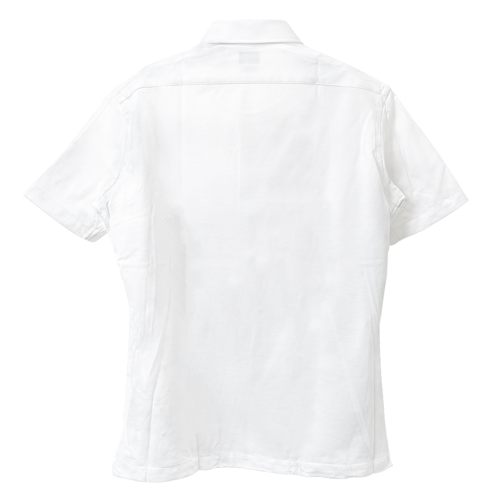 半袖 ニットシャツ(裄詰不可) 無地 ホワイト ニット CHOYA SHIRT FACTORY