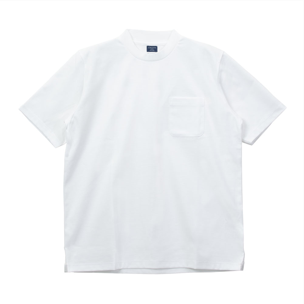 CHOYA SHIRT FACTORY Tシャツ 半袖 綿100% 白 ホワイト カジュアル オフィスカジュアル ビジカジ ビジネスカジュアル
