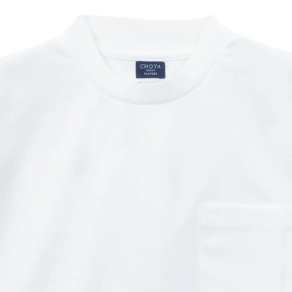 CHOYA SHIRT FACTORY Tシャツ 半袖 綿100% 白 ホワイト カジュアル オフィスカジュアル ビジカジ ビジネスカジュアル