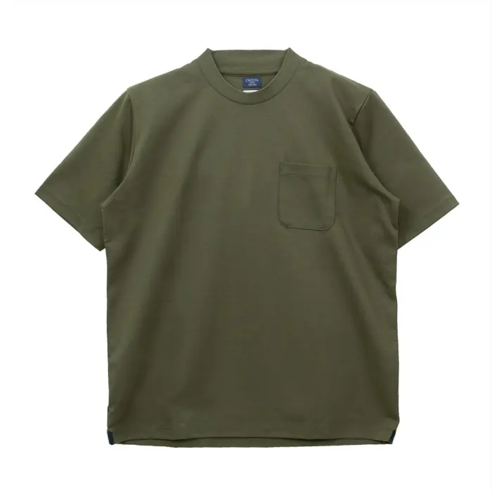 CHOYA SHIRT FACTORY Tシャツ 半袖 綿100% グリーン カーキ 緑 カジュアル オフィスカジュアル ビジカジ ビジネスカジュアル 