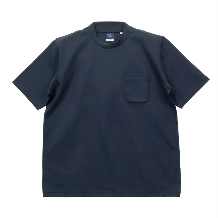 CHOYA SHIRT FACTORY Tシャツ 半袖 綿100% ネイビー 紺 カジュアル オフィスカジュアル ビジカジ ビジネスカジュアル 