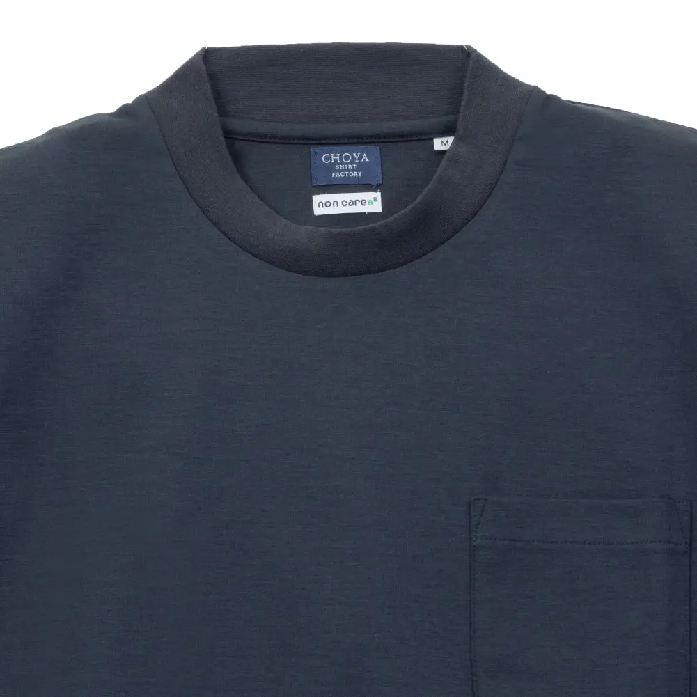 CHOYA SHIRT FACTORY Tシャツ 半袖 綿100% ネイビー 紺 カジュアル オフィスカジュアル ビジカジ ビジネスカジュアル