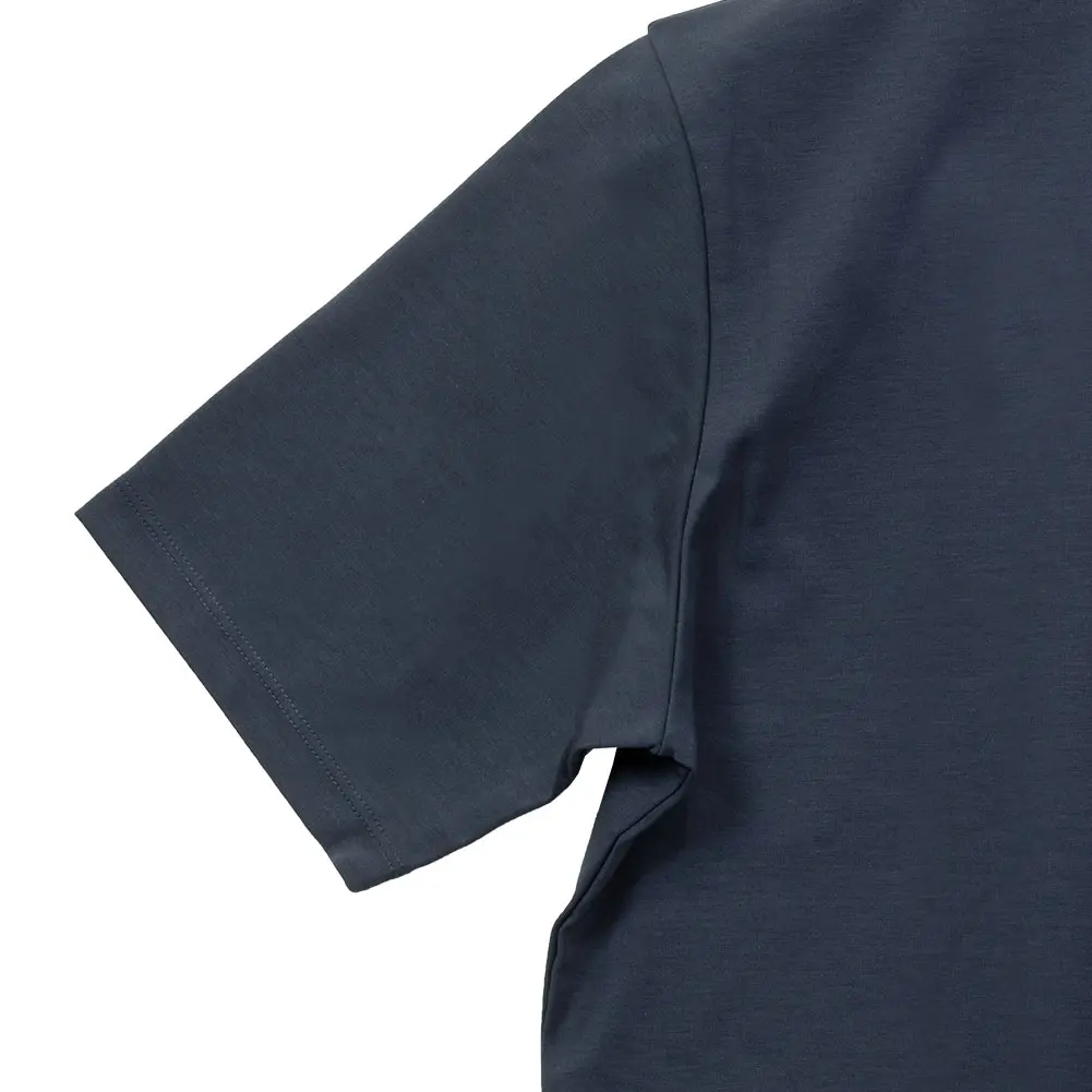 CHOYA SHIRT FACTORY Tシャツ 半袖 綿100% ネイビー 紺 カジュアル オフィスカジュアル ビジカジ ビジネスカジュアル