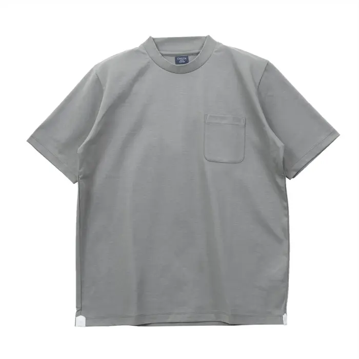 CHOYA SHIRT FACTORY Tシャツ 半袖 綿100% グレー カジュアル オフィスカジュアル ビジカジ ビジネスカジュアル 