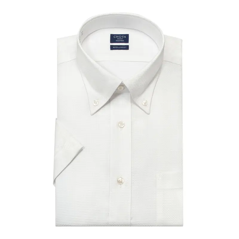 半袖ワイシャツ チェック ホワイト ドビー CHOYA SHIRT FACTORY｜CHOYA