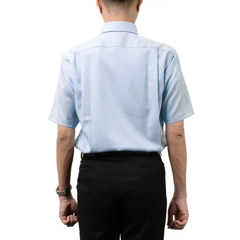 半袖ワイシャツ チェック ブルー ドビー CHOYA SHIRT FACTORY｜CHOYA