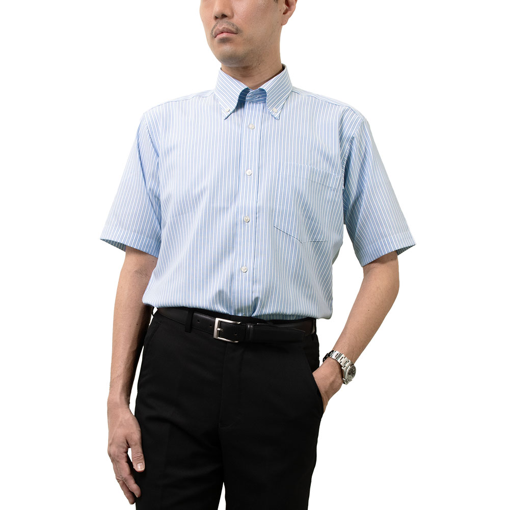 半袖ワイシャツ ストライプ ブルー CHOYA SHIRT FACTORY｜CHOYA SHIRT