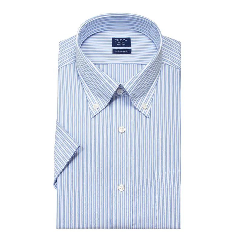 半袖ワイシャツ ストライプ ブルー CHOYA SHIRT FACTORY｜CHOYA SHIRT