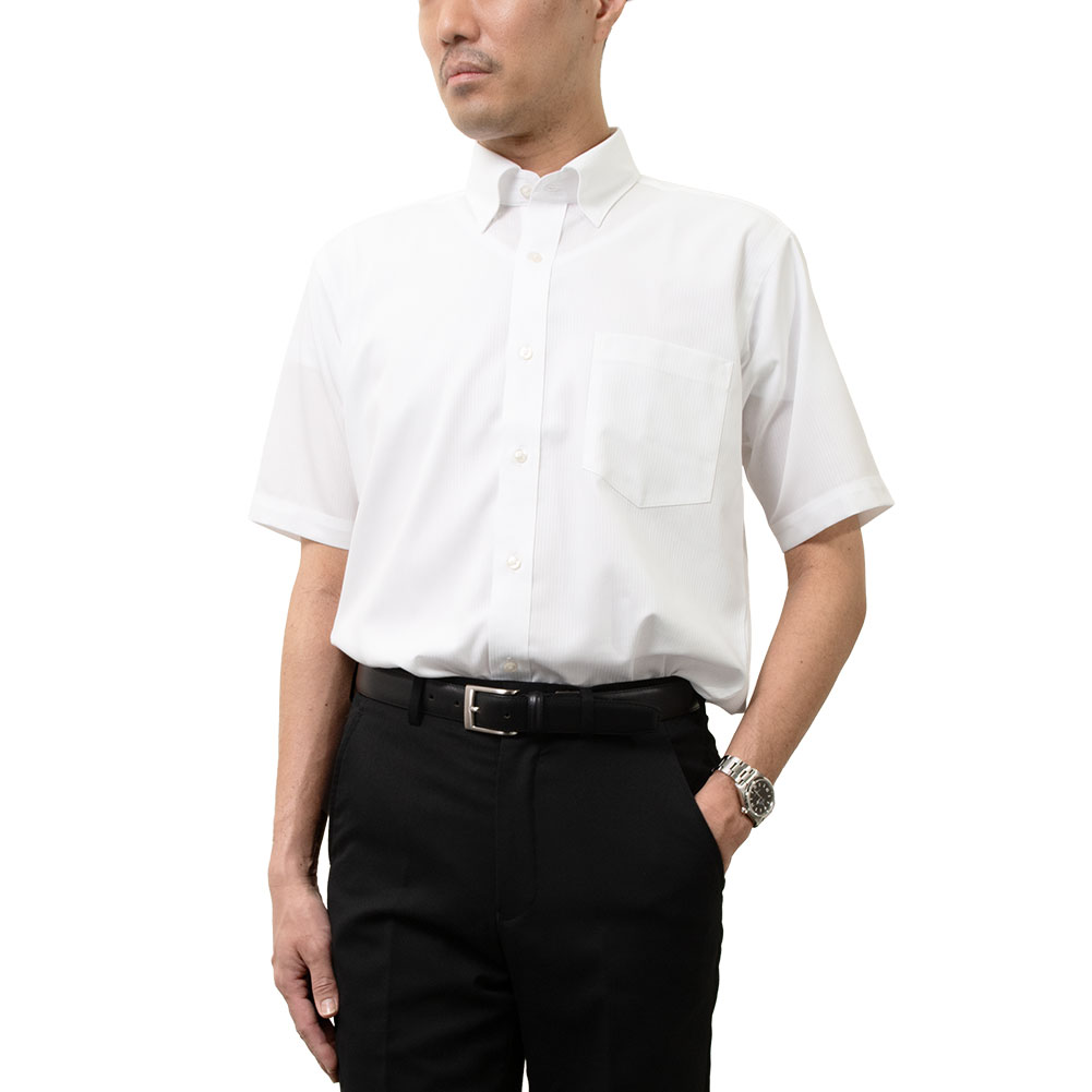 半袖ワイシャツ ストライプ ホワイト ドビー CHOYA SHIRT FACTORY