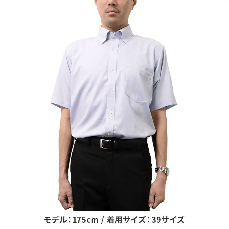 半袖ワイシャツ チェック パープル ドビー CHOYA SHIRT FACTORY｜CHOYA