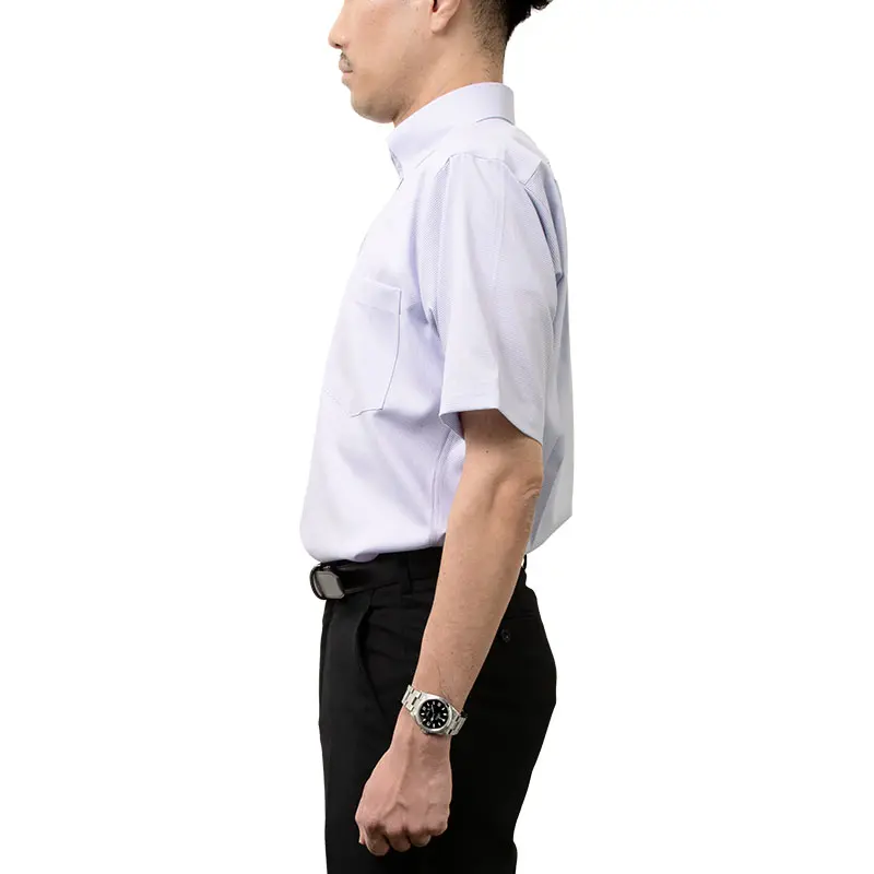 半袖ワイシャツ チェック パープル ドビー CHOYA SHIRT FACTORY｜CHOYA