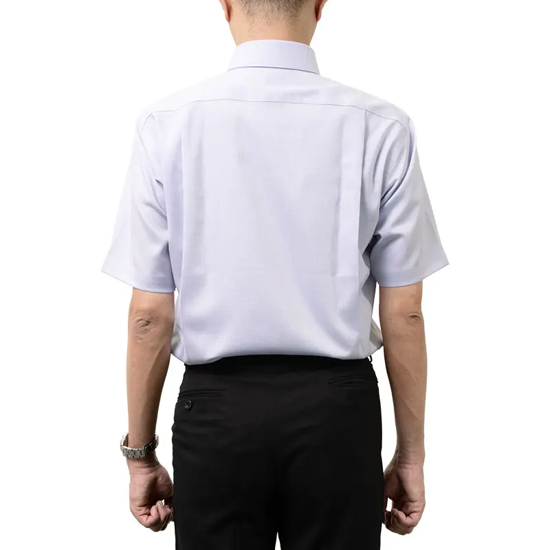 半袖ワイシャツ チェック パープル ドビー CHOYA SHIRT FACTORY｜CHOYA