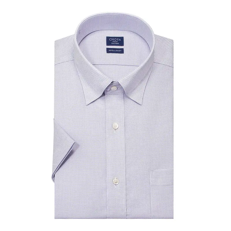 半袖ワイシャツ チェック パープル ドビー CHOYA SHIRT FACTORY｜CHOYA