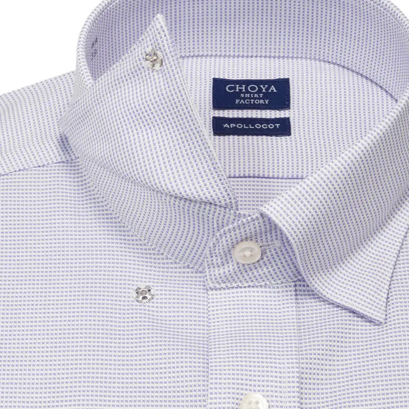 半袖ワイシャツ チェック パープル ドビー CHOYA SHIRT FACTORY｜CHOYA