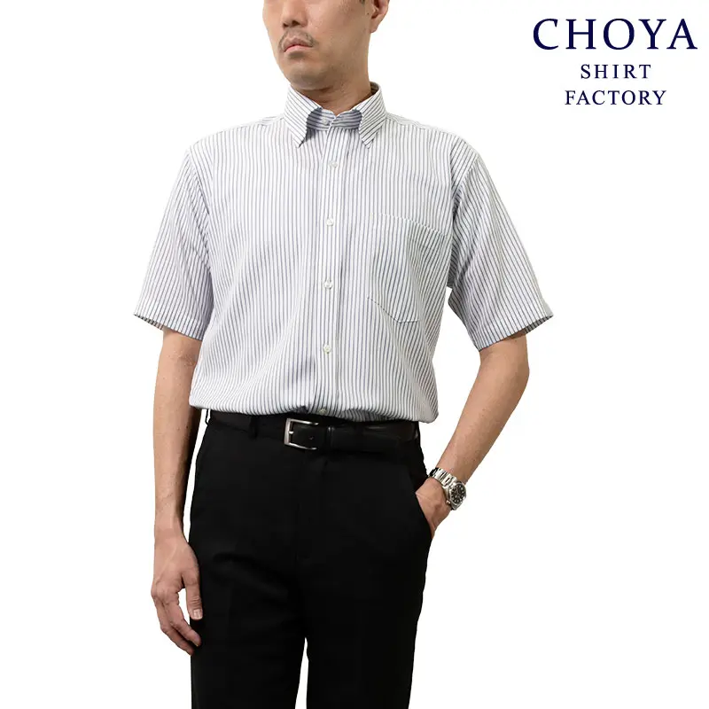 半袖ワイシャツ ストライプ グレー CHOYA SHIRT FACTORY｜CHOYA SHIRT