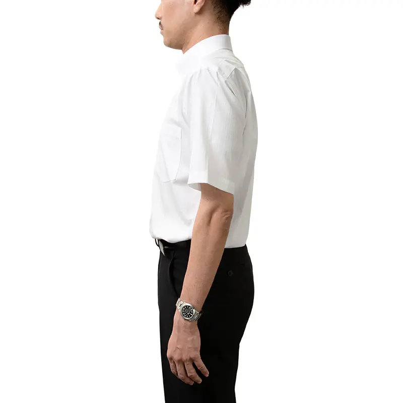 半袖ワイシャツ ストライプ ホワイト ドビー CHOYA SHIRT FACTORY