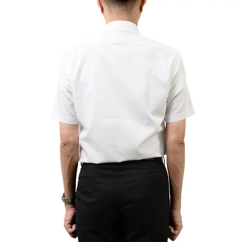 半袖ワイシャツ スリムフィット チェック ホワイト ドビー CHOYA SHIRT
