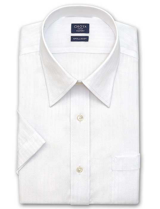 CHOYA SHIRT FACTORY 半袖レギュラーカラー ホワイト ワイシャツ