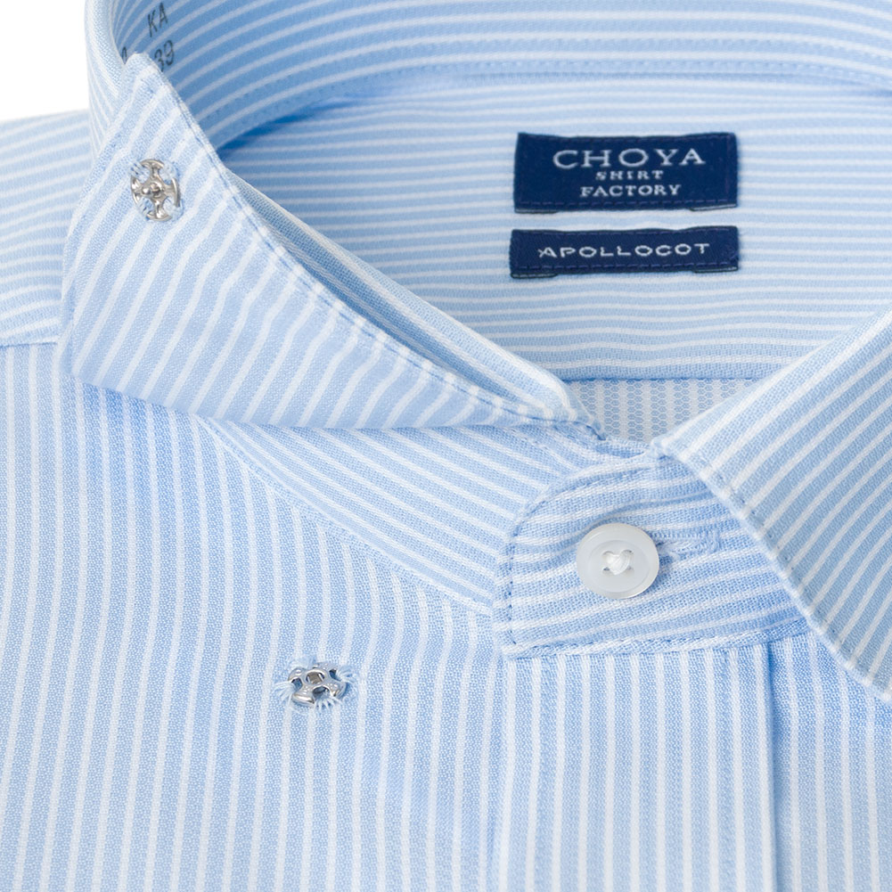 半袖ワイシャツ ストライプ ブルー CHOYA SHIRT FACTORY