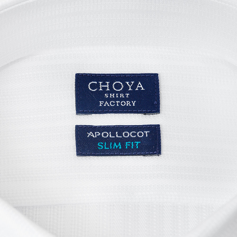 半袖ワイシャツ スリムフィット ホワイト ドビー CHOYA SHIRT FACTORY