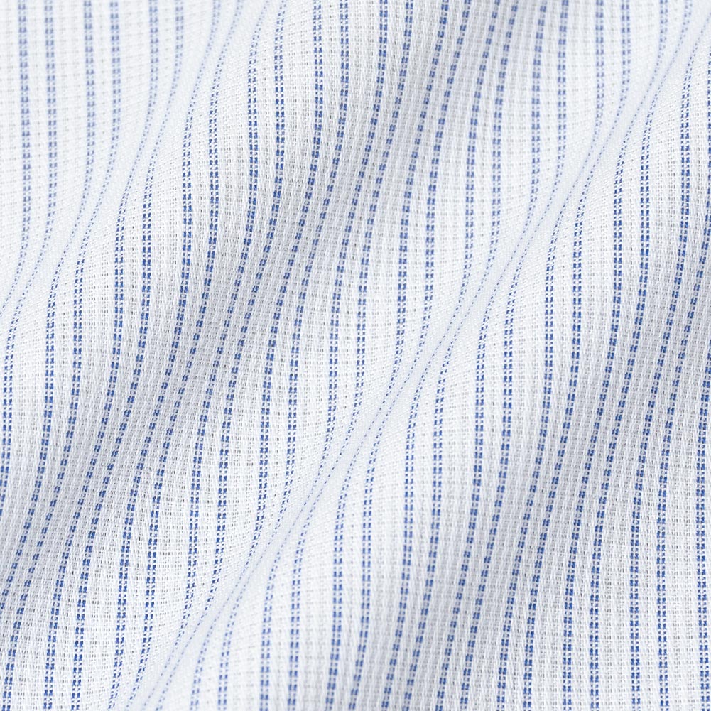 半袖ワイシャツ スリムフィット ストライプ ブルー CHOYA SHIRT FACTORY